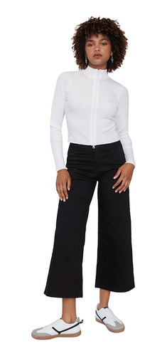 Jeans Mujer Culotte 5/bolsillos Negro Corona