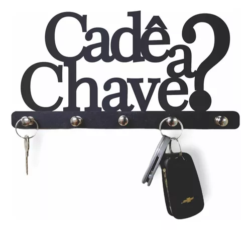 Porta Chaves Modular Tabuleiro de Xadrez com 4 Chaveiros 16x8,1cm em MDF