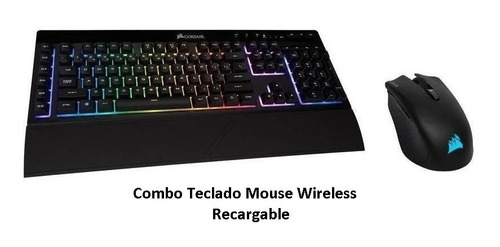 Combo Teclado Mouse Wireless Recargable Mamba