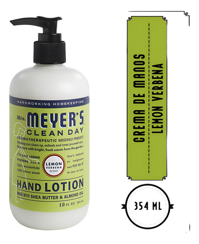 Crema De Manos Mrs Meyer S Clean Day Lemon Verbena 354 Ml Limón