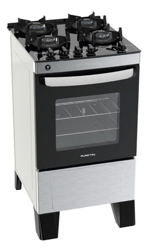 Cocina Punktal Super Gas Mesada De Vidrio Templado Inox Dimm Color Inoxidable