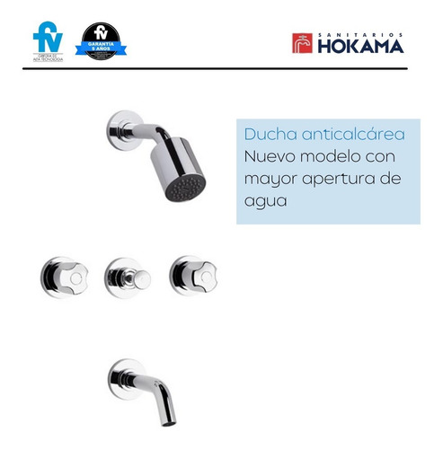 Imagen 2 de 10 de Combo Griferias Baño Fv Completo Moderno Kit Casa Juego B6