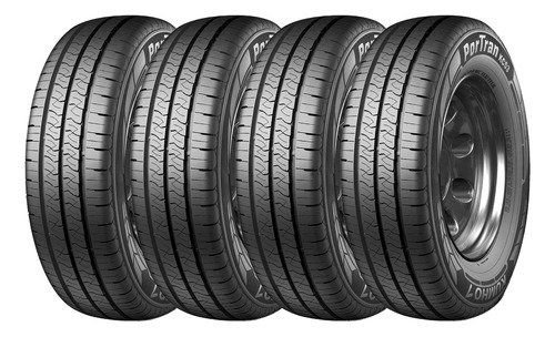 Kit 4 Neumáticos Kumho 195 R14 8 Telas Kc53 Hyundai Kia