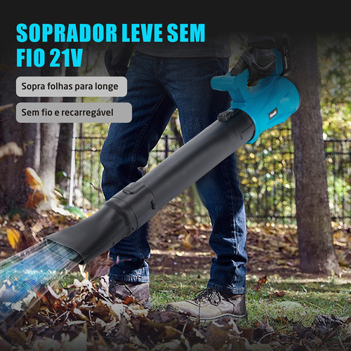 Soprador De Folhas Hanabi 21v 2 Baterias Sem Fio Portátil