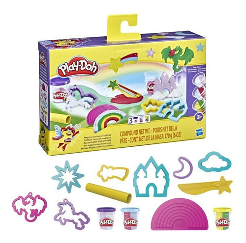 Playdough didáctica Play Doh Magic con forma de unicornio, color Hasbro, 6 colores