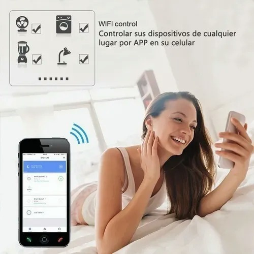 Imagen 4 de 9 de Enchufe Inteligente Wifi Control De Voz Alexa Google Home