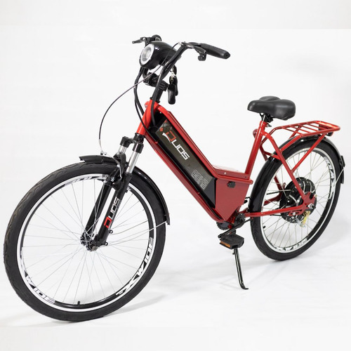 Bicicleta Elétrica 48v 13ah Confort Vermelho Com Cestinha