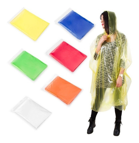 Capa / Poncho Impermeable Plastico Para Lluvia X 20 Unidades