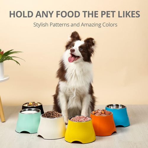 Cuencos Elevados Para Perros Fluffydream Sunshineorange M Pa