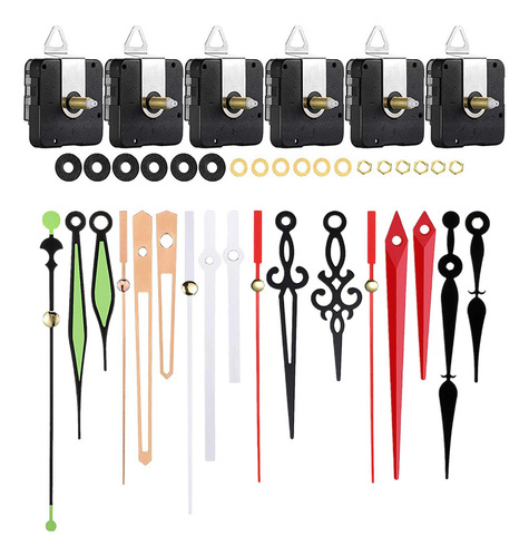 6 Set Diy Reloj De Pared Mecanismo De Eje 20mm Rosca 13mm