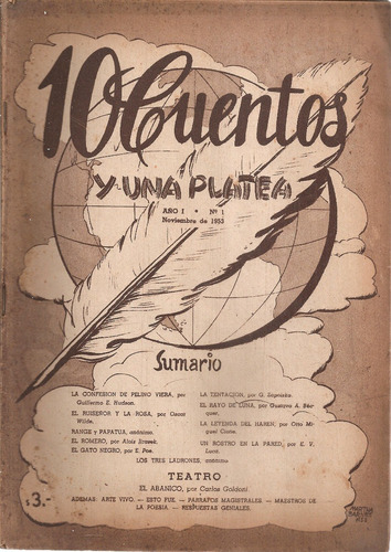 Revista 10 Cuentos Y Una Platea Nº 1 Noviembre 1953