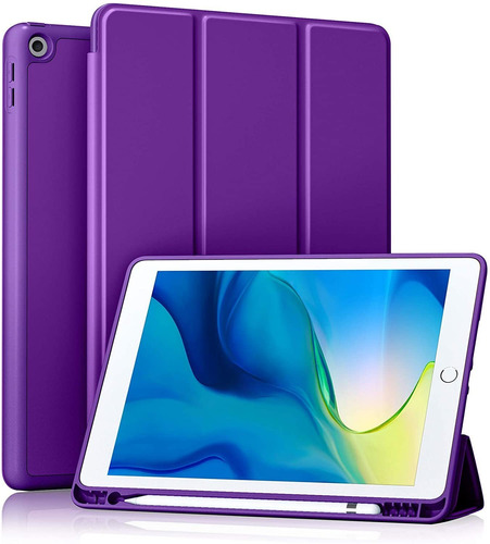 Funda Para iPad 8va/7ma Generacion C/porta Lapiz Purpura
