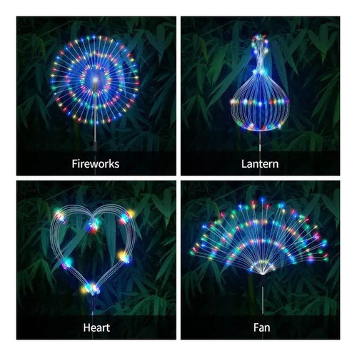 Luces De Fuegos Artificiales Solares Led Navideñas Para Exte