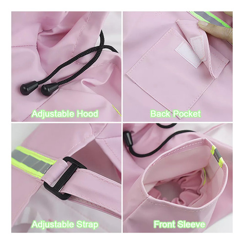 Jjj Xl Impermeable Para Perro Con Capucha Y Rayas
