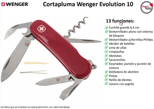 Cortapluma Wenger Evolution 10 - 13 Funciones