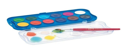 Imagen 2 de 4 de Acuarelas Giotto Estuche X 12 Colores Premium + Pincel