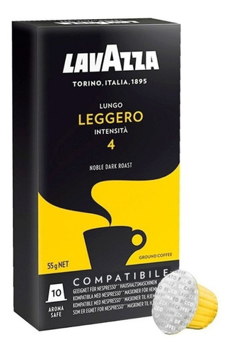 Cafe Capsulas Lungo Leggero Lavazza X10 Unid P/ Nespresso