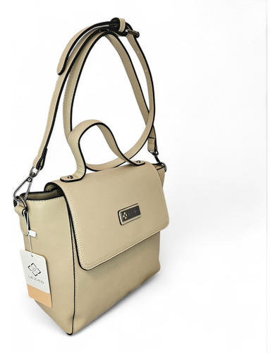 Cartera Lexico L406 Eco Cuero Premium Con Tapa L406.2 - Beige Eco Cuero Black Gun Beige