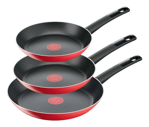 Imagen 1 de 5 de Juego 3 Sartenes T-fal Simply Cook 20 24 Y 30cm Cocina Ideal