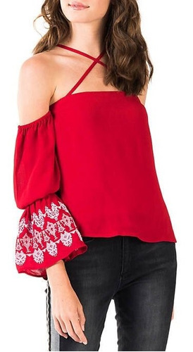 Blusa Roja Bordada Banjara Talla M