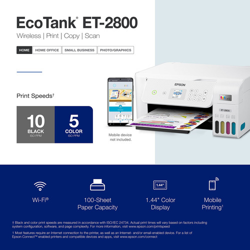 Impresora Epson Ecotank Et-2800 Inalámbrica, A Color...