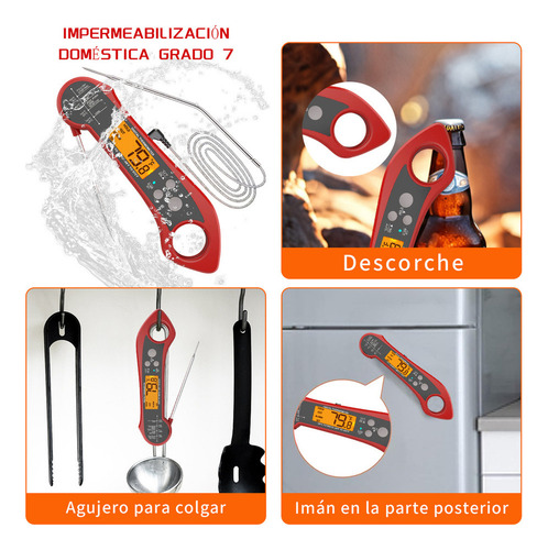 X Termómetro Digital Cocina Para Carne, Doble Sonda Para