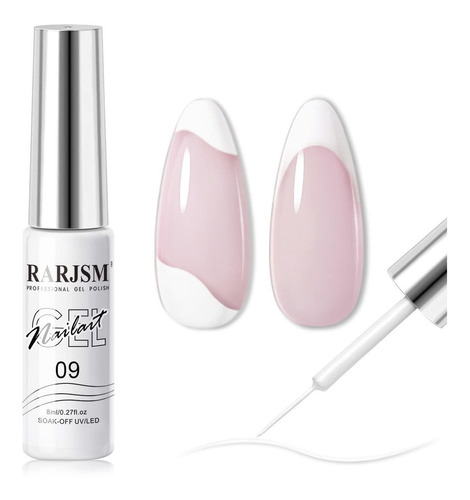 Rarjsm Esmalte De Uñas De Gel Pintado Blanco, 1 Botella De S