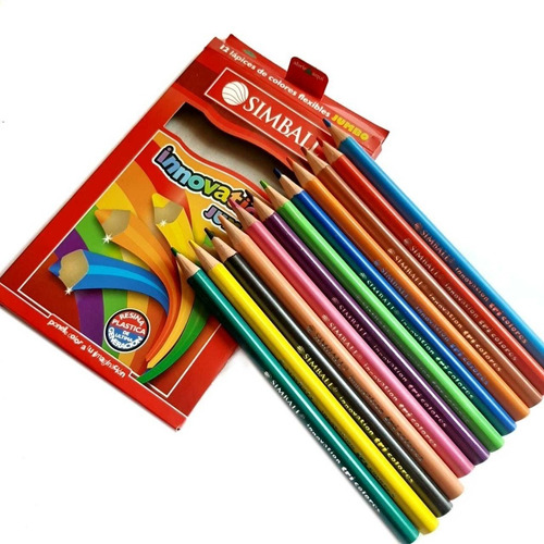 Lapices De Colores Simball X 12 Largos Triangulares Planeta