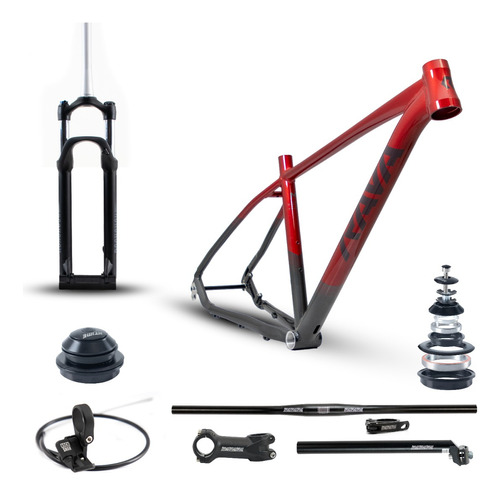 Kit Quadro Tsw Rava Nazca Verm + Rock Shox Judy Kit Guidão