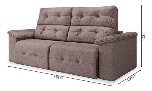Sofá Retrátil Reclinável 3 Lugares Marrocos Machiatto Suede