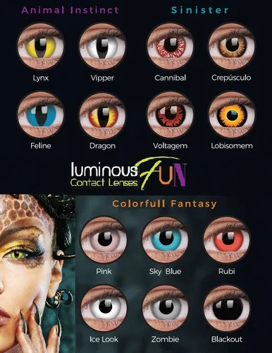 comprar Lentes De Contato Cosplay Halloween Luminous Fun Hidrogel