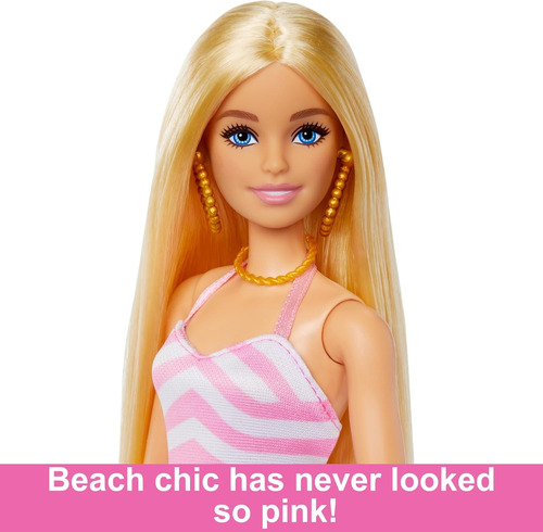Barbie Día De Playa Muñeca Rubia La Película Con Accesorios