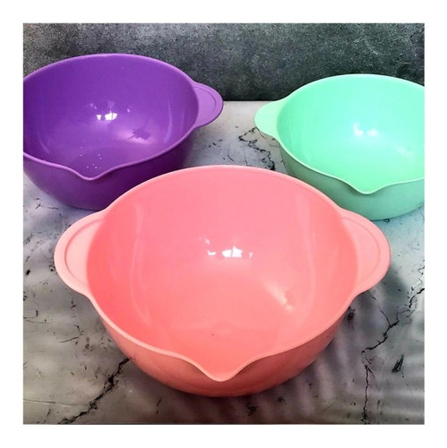 Set X3 Bowls Grande Mediano Chico Con Pico Vertedor 