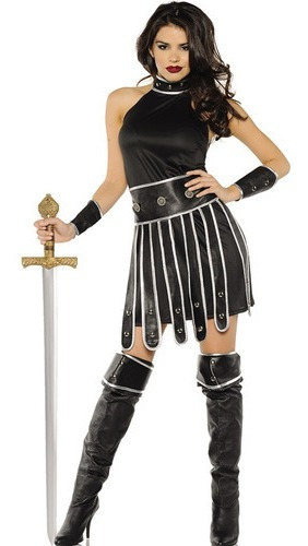 Disfraz De Halloween Con Top Halter De Gladiador Espartano Medieval Para Mujer De Warrior Queen