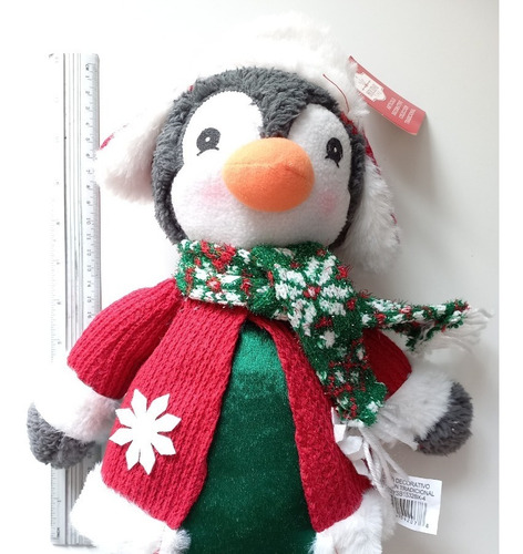 Peluche Pingüino Con Bufanda 60cm Alto Peluche Navidad Frio