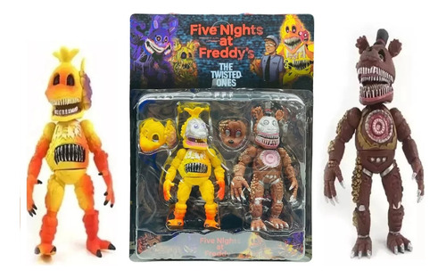 Set X2 Muñecos Five Nights At Freddys Twisted Articulados