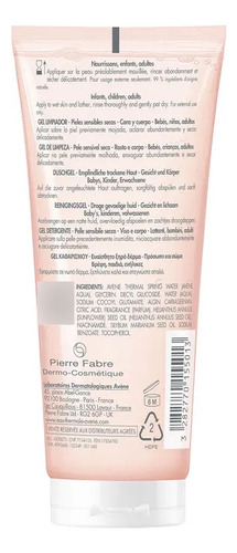 Avene Xeracalm Nutrition Gel Nettoyant 100ml Momento De Aplicación Día/noche Tipo De Piel Pieles Secas