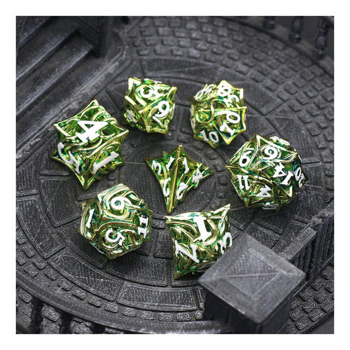 Fongogo Metal Dnd Dice Game Of 7 Para Dungeons And Dragons
