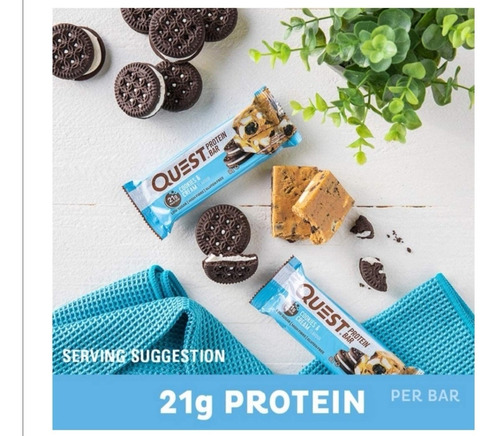 Barra De Proteína Quest Cookies And Cream 60g 12 Unidades