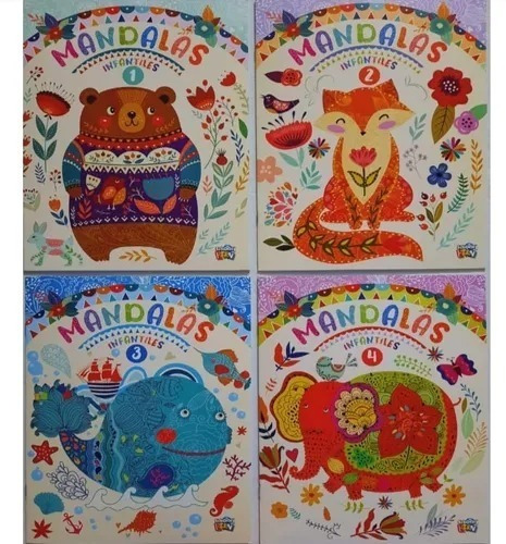 Lote X 4 Libros Para Pintar - Mandalas Antiestres - Animales