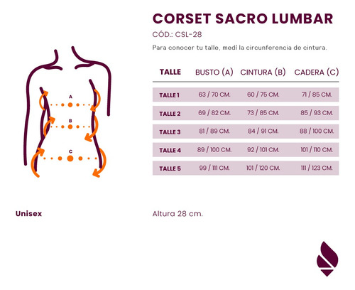 Corset Ortopedico Ballenado Sacro Lumbar Para Cintura