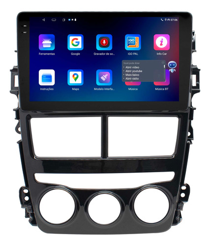 Multimidia Toyota Yaris Octacore Android 14 4gb 9p Voz 4g