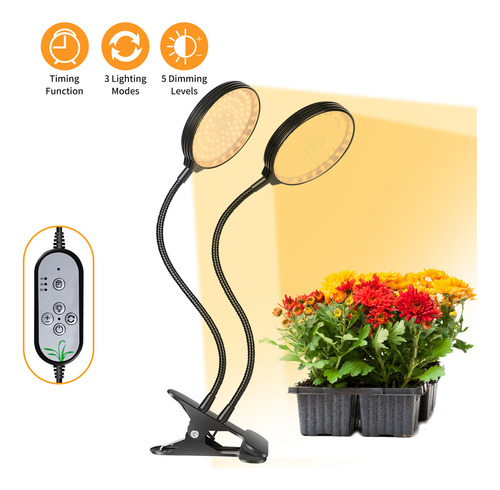 Mz Luz De Cultivo Led Con Temporizador Y Brillo Ajustable