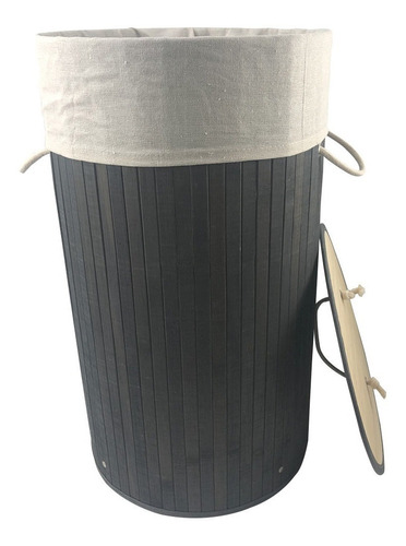 Imagen 3 de 9 de Canasto Cesto Tacho Reciclaje Juguete Ropa Bambu Tapa Grande