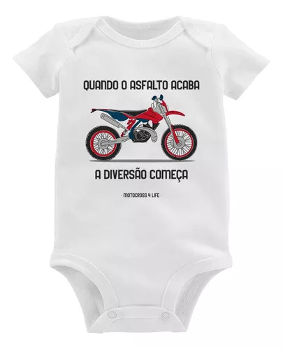 Body Bebê Algodão Motocross Manobra Freestyle