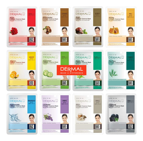 Dermal, Mascarillas Colágeno X12, Hidratantes Y Reafirmantes