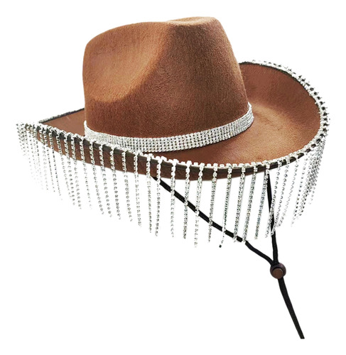 (bn) Sombrero De Vaquero Para Niñas Con Flecos Y Purpurina R