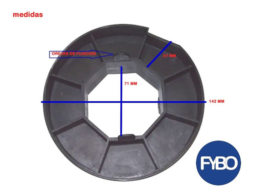 Imagen 2 de 2 de Corazón Plástico Para Eje De Cortinas Barrios 70 Mm Persiana