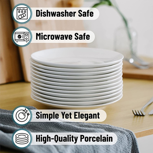 Platos Brew To A Tea Porcelana 12 Piezas 8 Cm Blanco