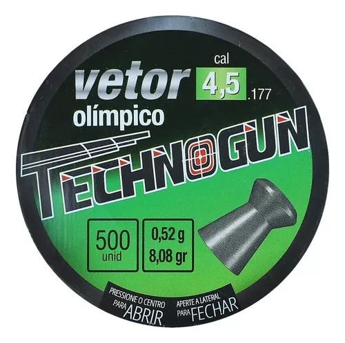 Chumbinho Technogun Vetor Olímpico 4,5mm Lata C500 Unidades